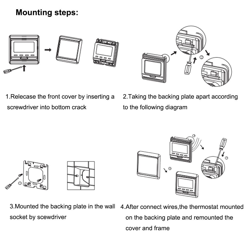 Wi-Fi интеллект, термостат с подогревом пола, 220 В, ЖК-экран, программируемая температура, приложение Vioce Control, термостат, контроллер теплого пола