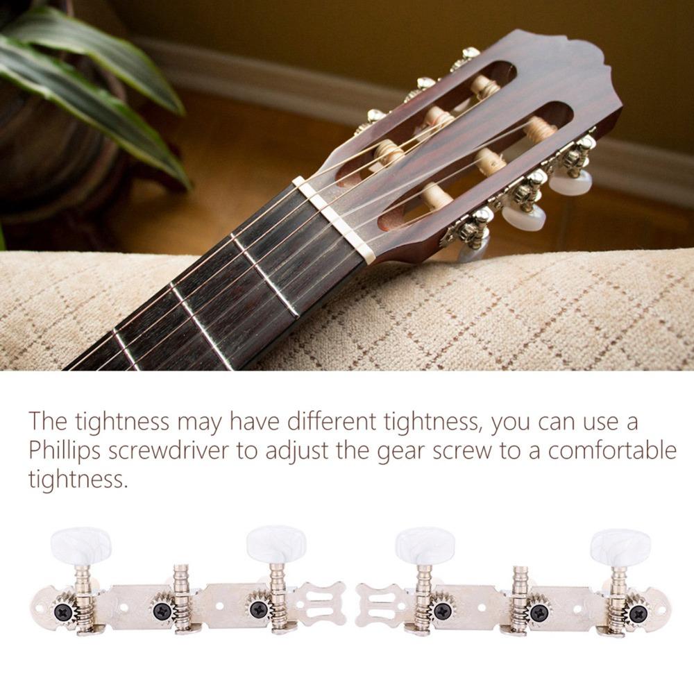 3L 3R Layout Guitar Tuning Pegs Silver Color Classical Guitar Tuning Keys  For Guitar Parts