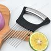 Onion Slice Holder with Anti-Slip Handle Onion Pin Slicer Stainless Steel Kitchen Chopper Slicing Tool for Onion Potato Lemon