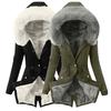 Durable Lady Coat Thermal Plush Lining Soft Hooded Long Sleeve Coat