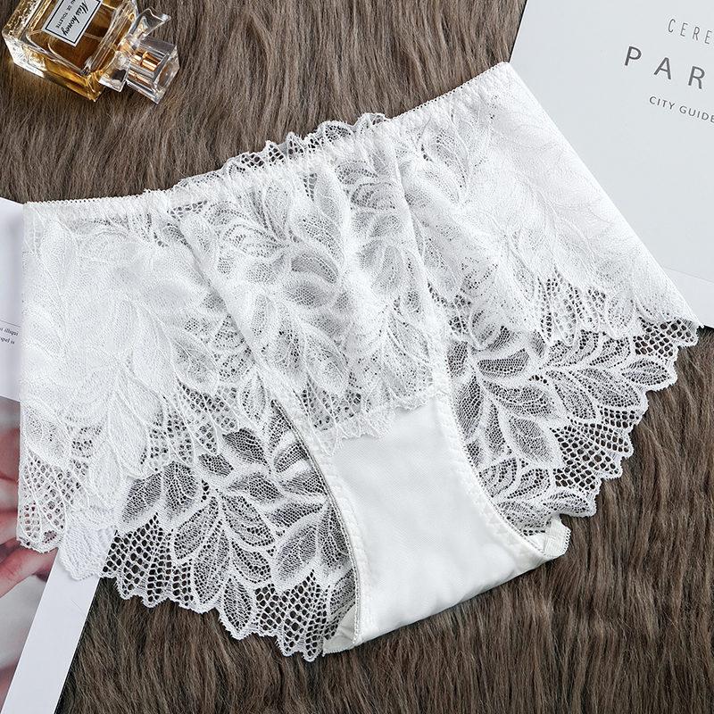 Large Size Panties Sexy Lace Women's Hollow Out Underpants High Waist Cotton Crotch Briefs Boyshorts for 100kg