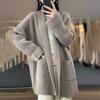 Women Plus Size Fall Winter Warm Soft Cardigan Sweater Open Stitch Knitted Long Sleeve Loose Thick Elastic Lapel Pockets