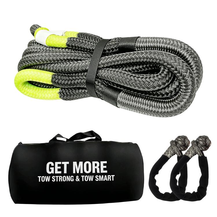 Recovery Kinetic Tow Ropes Strong Synthetic Winch Towing Rope 6m 20' Capacity Kinetic for Heavy Vehicles Rescue Emergency Tool