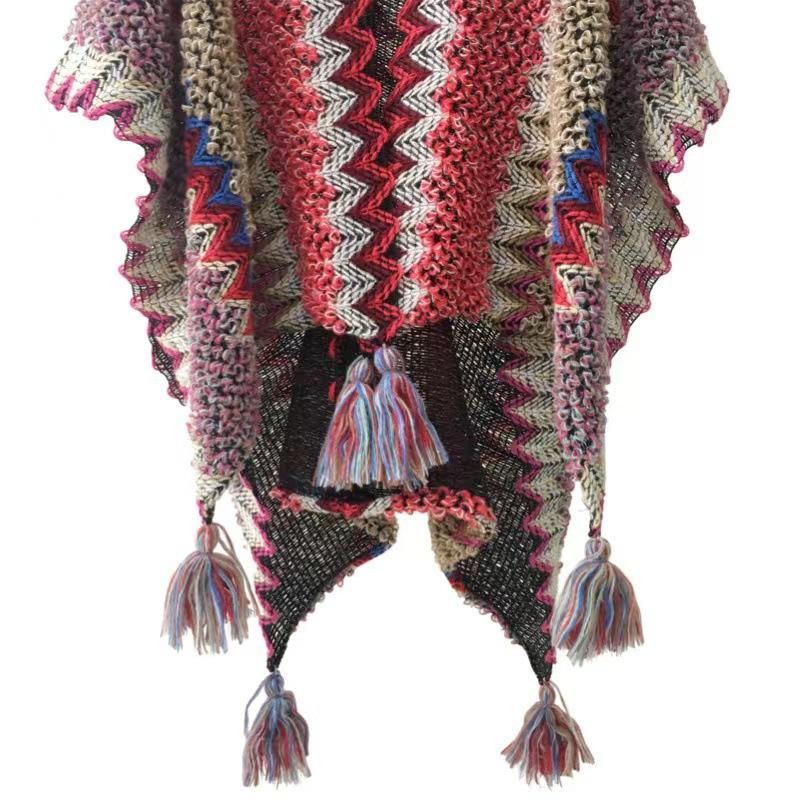 Women Shawl Wraps MODERN NEW SAGA Spring Wool Scarf Knitted Cardigan Wool Stoles Autumn Winter Female Shawls Knit Tippet