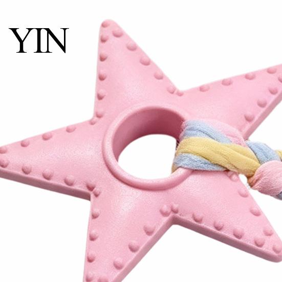Star Shaped Dog Toys Chew Toy, Bite Resistant Pet Boredom Toy Puppy Teething with Braided Cloth Strip, Aggressive Chewer Teeth Cleaning