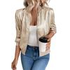 Women's Sequin Short Jackets Long Sleeve Shiny Cropped Coat Lightweight Zipper Metallic Jacket Glitter Party Disco Outfit