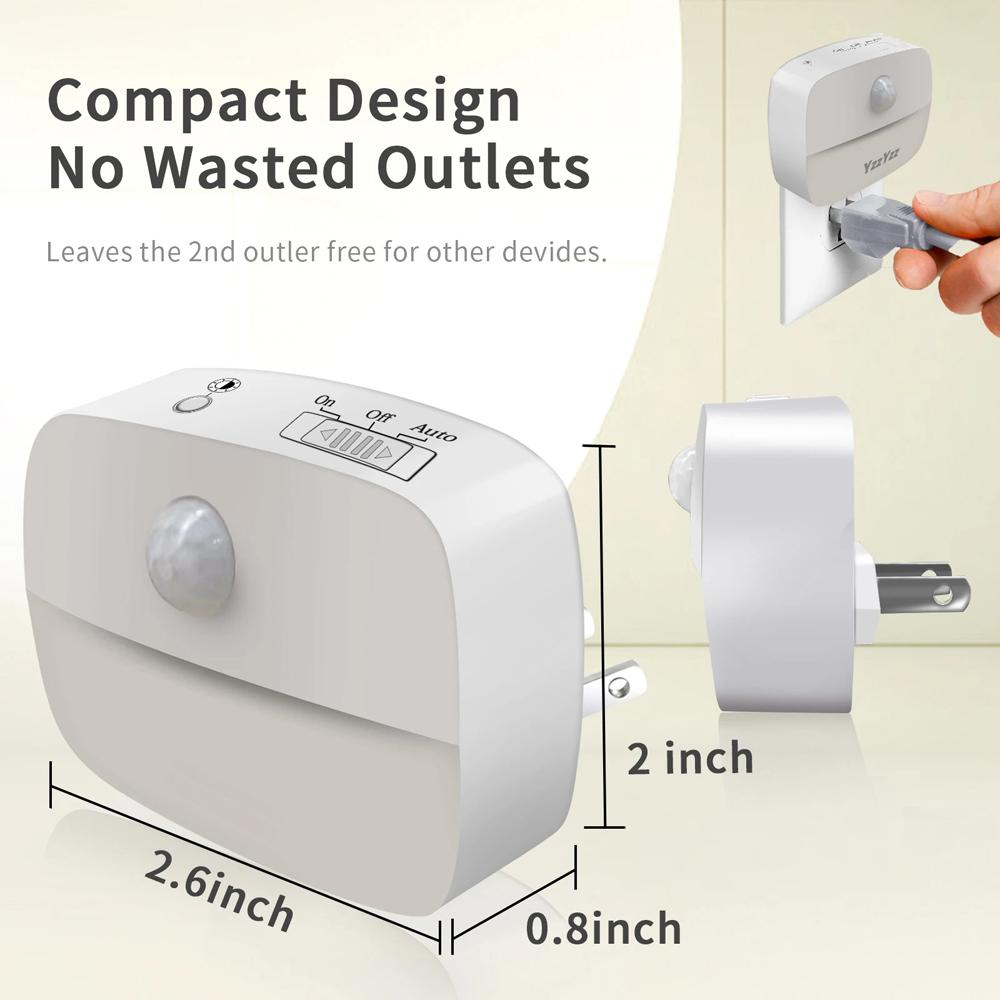 Светодиодный ночник с европейской вилкой, умный датчик движения, настенный светильник 220 В для домашнего прохода, туалета, прихожей, лестницы, кухни, спальни, ночник