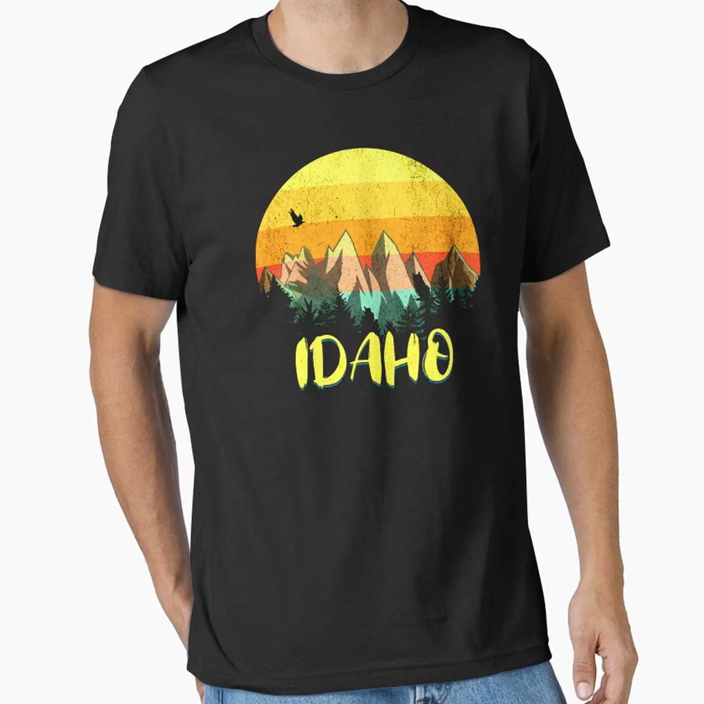 Vintage Idaho Sawtooth T Shirt Essential Vintage Stylish Versatile Designer Clothes Slightly Unisex Stretched Fashion