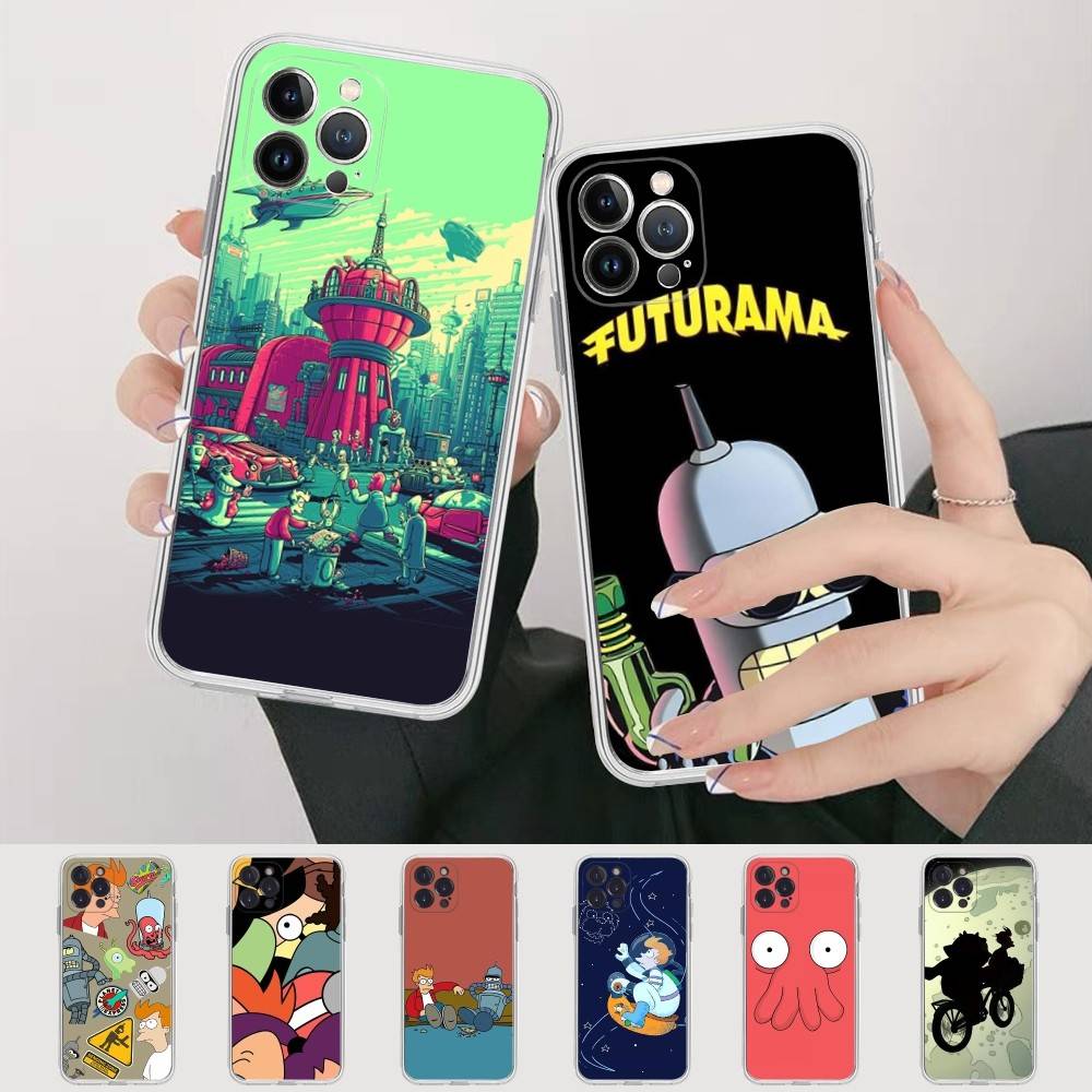 Смешной анимированный чехол для телефона Futurama для IPhone 17 16 15 14 13 11 12 Pro Max 16 Plus Прозрачный