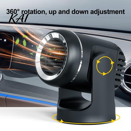 12v Car Interior Heater Portable Defroster, 12V Compact Electric Heating Fan for Auto Windshield Defogging, Desktop Space with Adjustable Air
