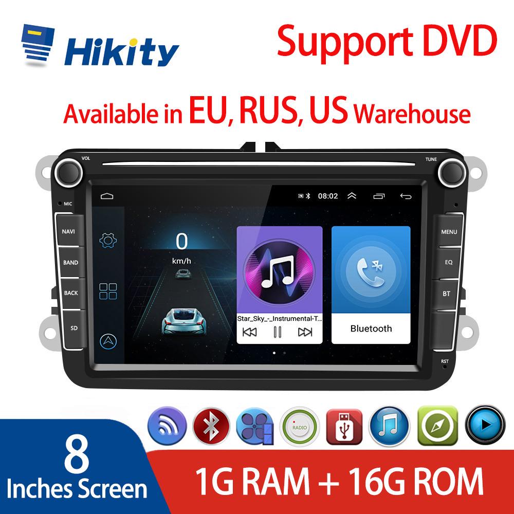 Hikity 8-дюймовый авторадио для VW Golf Passat Polo Seat Android Радиоплеер Double Din Автомобильный Hi-Fi Радио MP5-плеер GPS-навигация WIFI Bluetooth FM USB