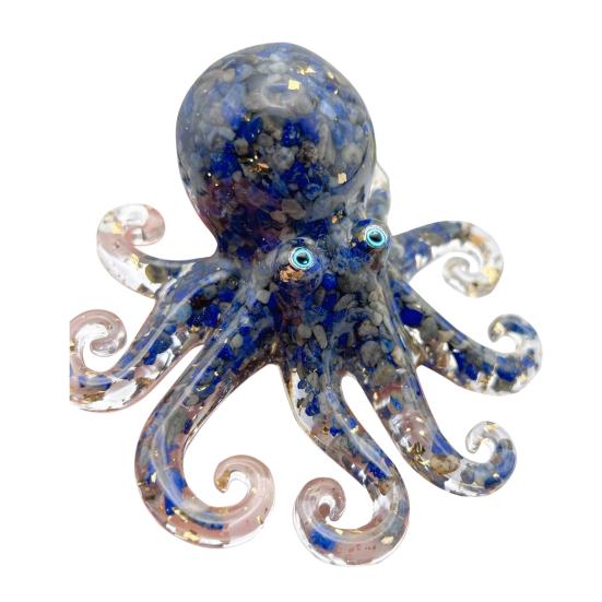 Эпоксидная фигурка осьминога из искусственного хрусталя, исцеляющий натуральный камень, статуэтка осьминога, морское животное, украшение для рабочего стола