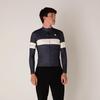 Kapelmuur Long Sleeve Cycling Denim Print Jersey with Size XS Jersey, Stripes, Navy,