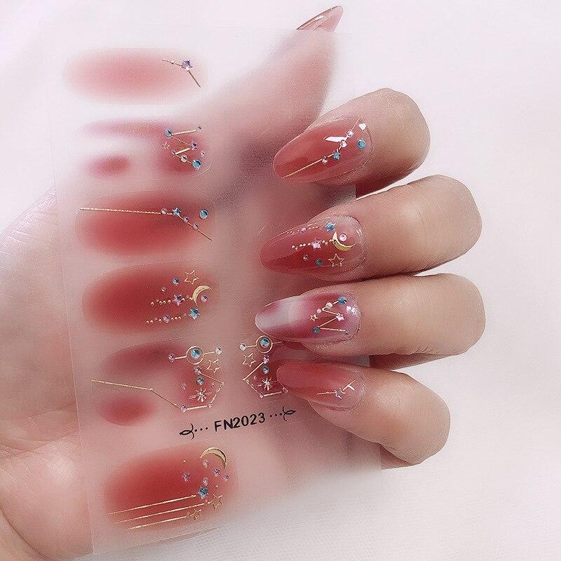 Наклейки для ногтей, бронзирующие, модные, с полным покрытием, наклейки для ногтей, маникюрные летние простые наклейки для ногтей, аксессуары для искусства, сделай сам, инструмент