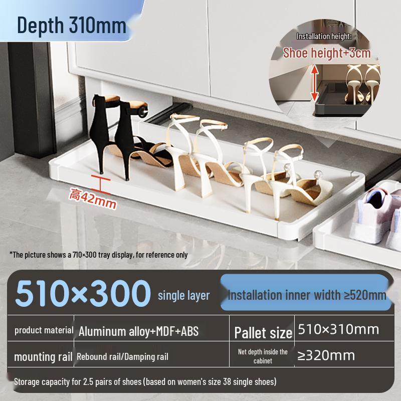 Шкаф для обуви с выдвижным ящиком и направляющими для прихожей