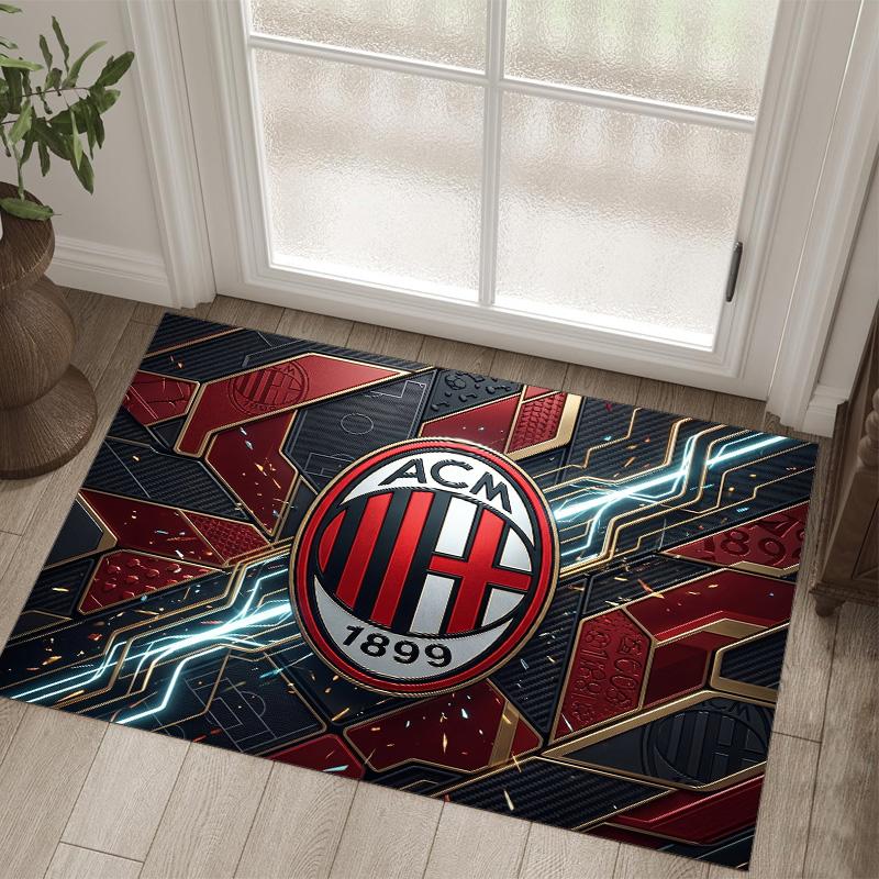 Дизайн AC Milan Кристальный Велюровый Ковер Уютный Не?Нескользящий ковер с принтом для спальни, гостиной, прихожей