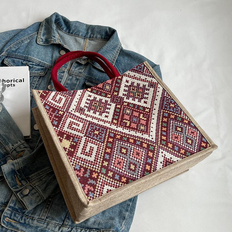 Большая вместительная дорожная сумка для женщин. Новая модная сумка-тоут на одно плечо в этническом стиле.