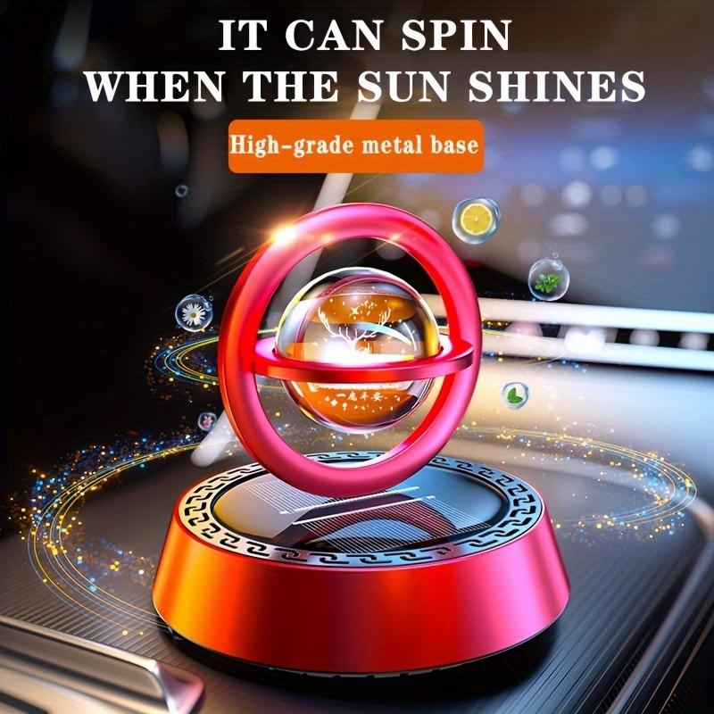 Вращающийся автомобильный освежитель воздуха на солнечной батарее с натуральным древесным ароматизатором - не требует зарядки