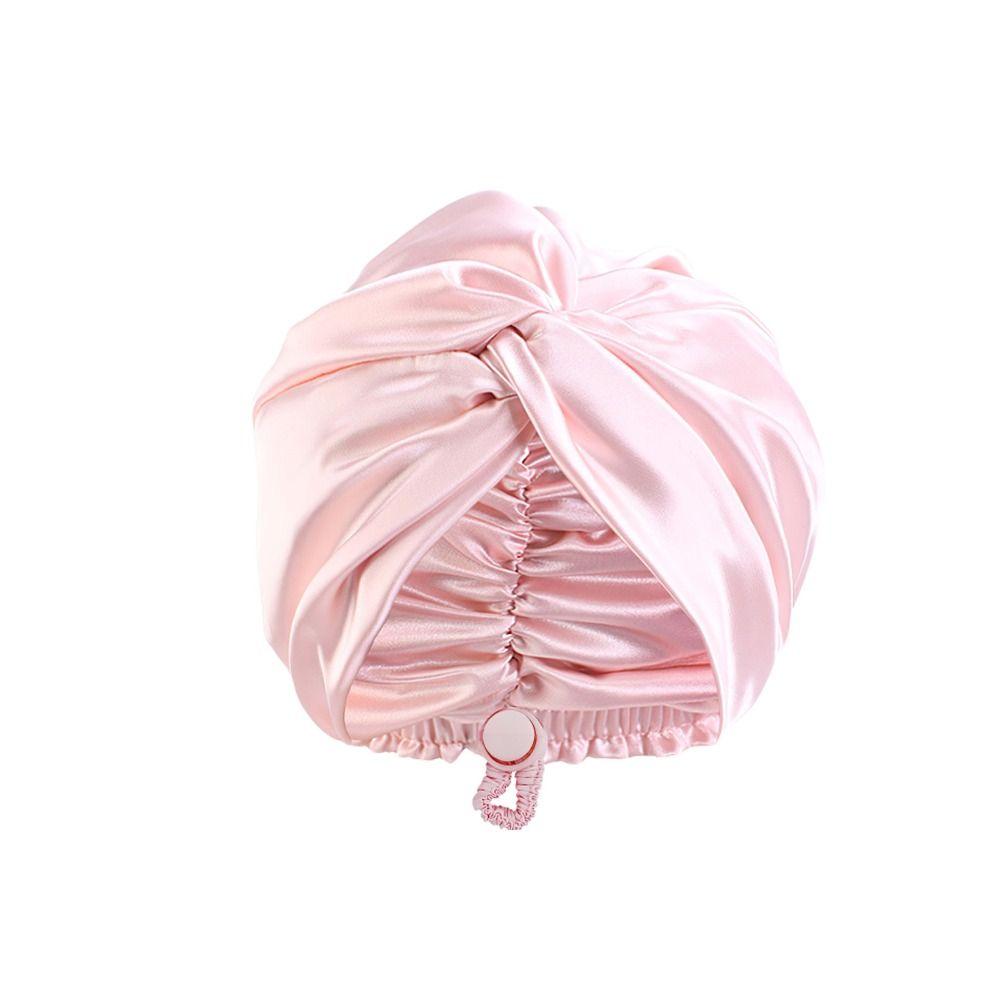 Регулируемая шелковистая атласная шапочка для волос с двумя слоями, модная шелковая повязка для волос для сна