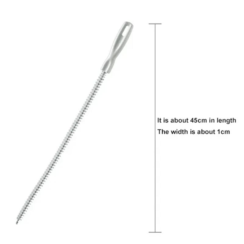 Портативная полоска для выемки труб, 45 см, щетка для волос, складная палочка для чистки раковины, средство для удаления засоров, кухонный инструмент для чистки