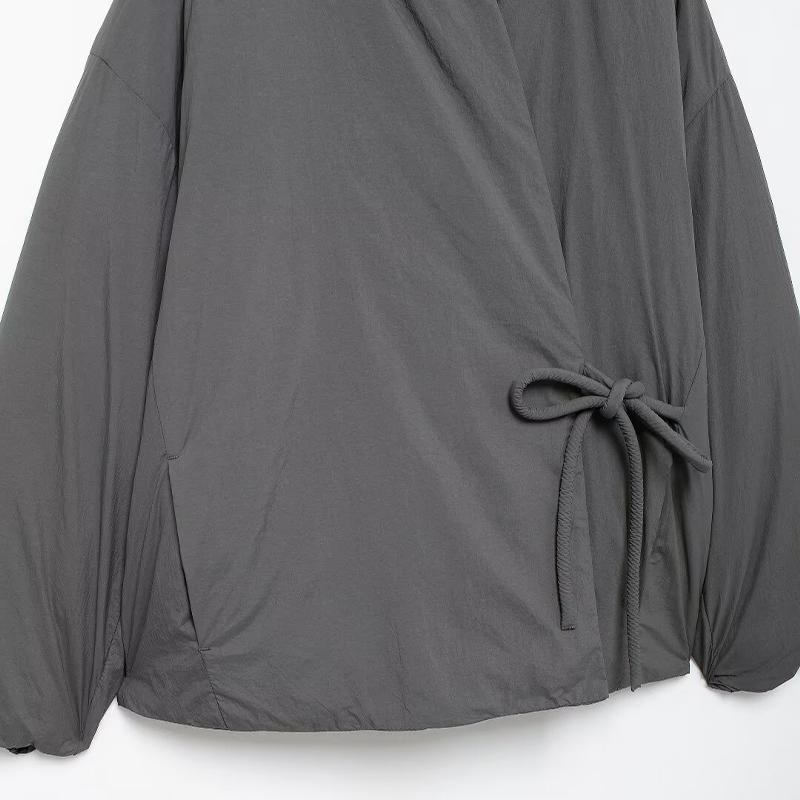 Женская мода серые кружевные плиссированные пальто винтажные с круглым вырезом длинные рукава женские шикарные леди