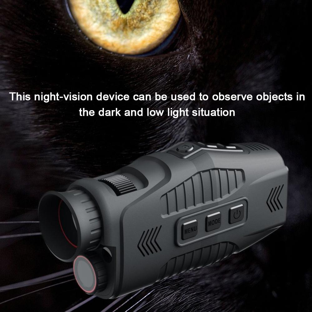 1080P Portable Monocular Infrared Night-Visions Device Day Night Use Photo Video Taking 5X Digital Zoom 300M Full Dark Viewing Distance for Outdoor