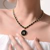 Letter H Round Brand Pendant Necklace Women's Fashion Personality Rare Clavicle Chain