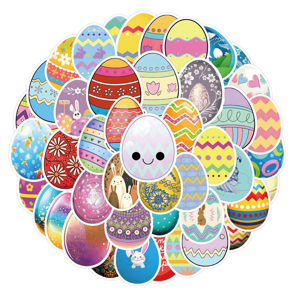 55 New Cartoon Easter Easter Easter Egg Rabbit Stickers Suitcase Mobile Phone Graffiti Stickers