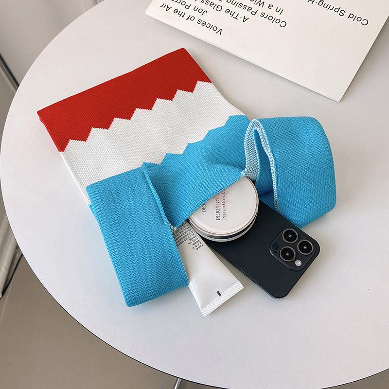 Yogodlns Летняя вязаная пляжная сумка для женщин, маленькая полосатая тканая сетчатая сумка с верхней ручкой, женские квадратные сумки на плечо, модные сумки