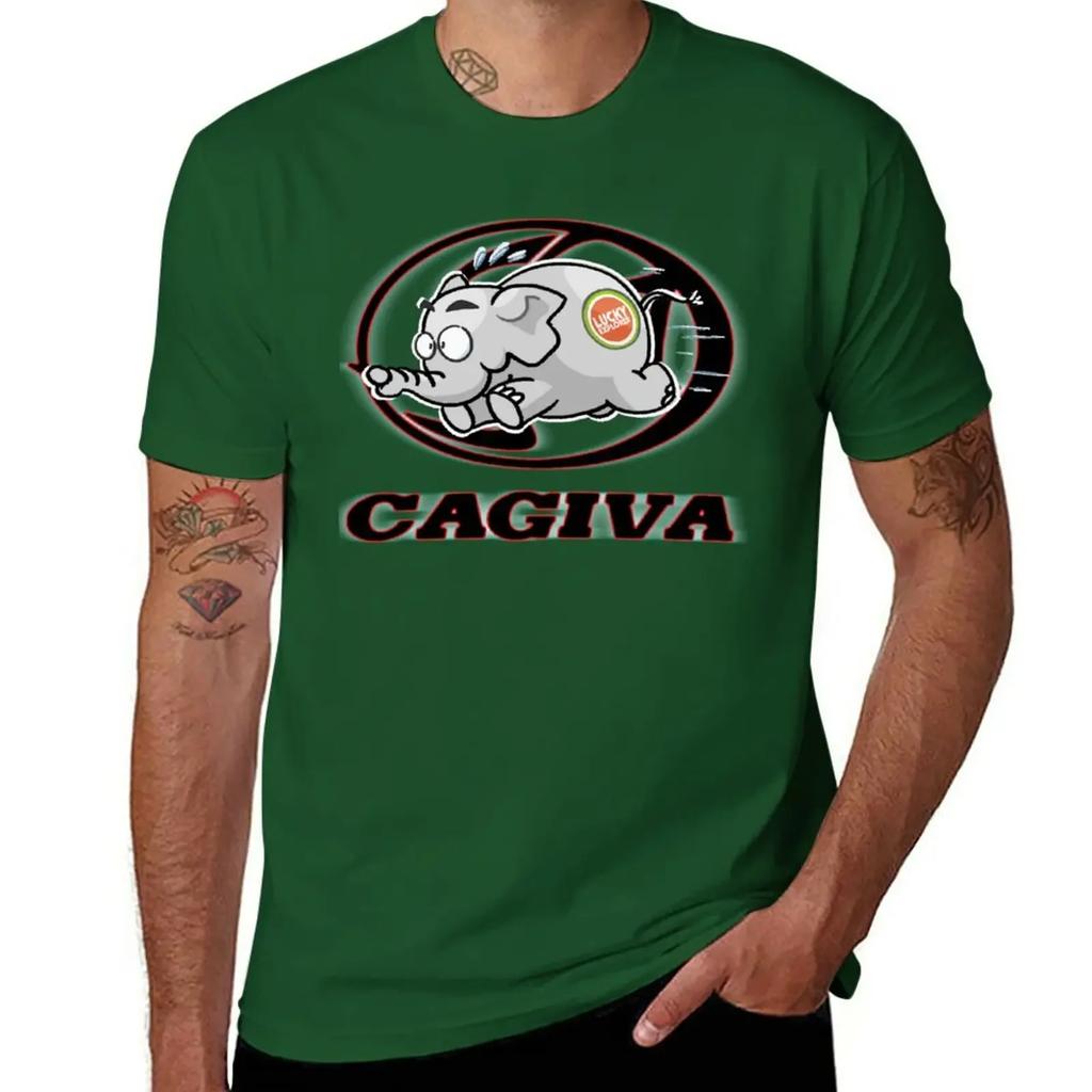 quick drying shirt korean fashion custom t shirt graphic t shirts Cagiva Logo with Elefantino T-Shirt clothing