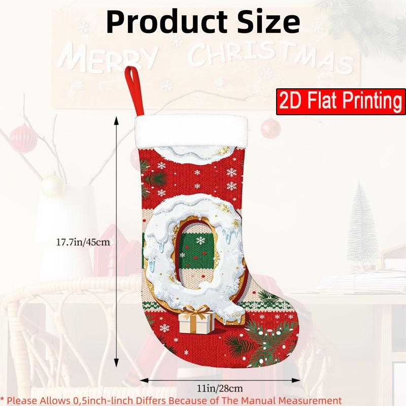 Christmas decoration fireplace hanging stocking1pc, Christmas Classic Red And Green Letter - Halloween Devil D