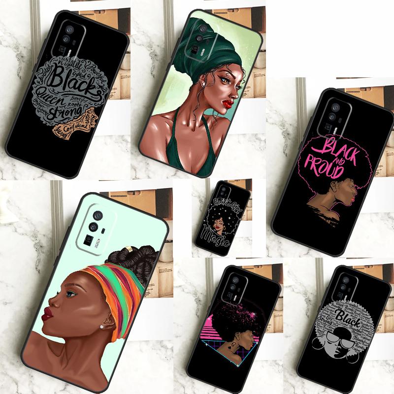 Beautiful Black Afro Girl Case For POCO X3 X6 F6 Pro M6 X5 F3 F5 M5s Xiaomi 13 14 Ultra 12 Lite 11T 12T 13T Pro Cover