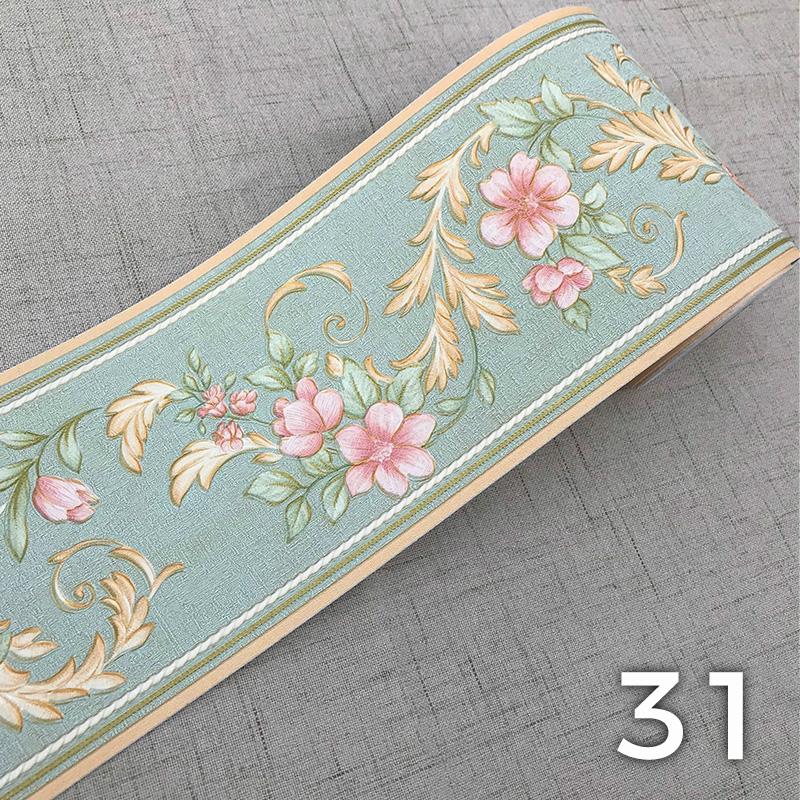 5M ПВХ самоклеящиеся наклейки на плинтус, цветочные наклейки на талию, водонепроницаемые 3D настенные бордюры для ванной комнаты, декор