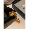 American Hollow Frosted Vintage Matte Gold and Silver Color Line Earrings Female Accessible Luxury Special-Interest Design Classy Ear Studs Earrings