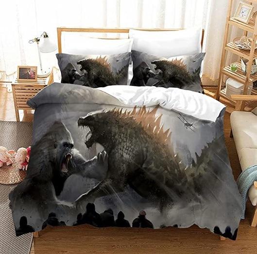 3D Printing Monsters G-Godzillas Bedding SetVS KingKongs Duvet Cover Set with Pillowcase 2/3pcs Quilt covers Twin Queen Single