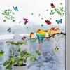 Double-sided Branch Colorful Bird Butterfly Wall Sticker Electrostatic Glass Sticker Window Visual Decorative Wall Sticker