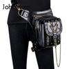 Punk Rivet Women Waist Pack Outdoor Chain Moto & Biker Belt Bag Pu Leather Multifunctional Shoulder Bags