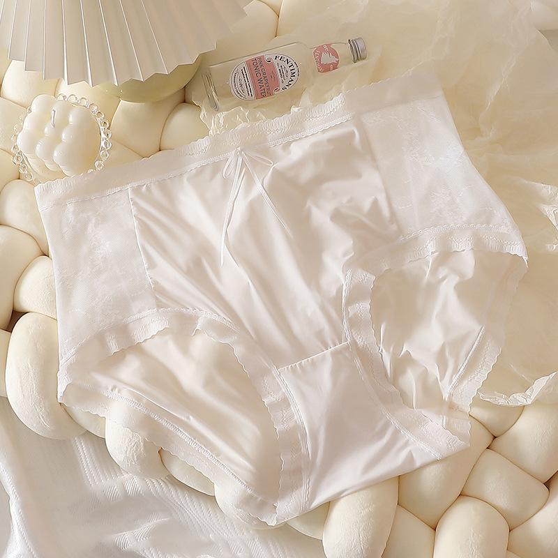 High Waisted Women Lace Panties See Through Thin Soft Breathable Plus Size Underpants Luxury Control Abdomen Panties