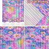 2D FLAT PRINTING 2pcs Curtains (Without Rod) Rainbow Pastel Floral Scene Fashionable Modern Curtains Yarn Curtains Gifts