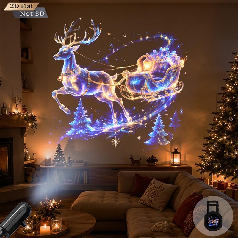 Usb Christmas Projector Light 12 Patterns Xmas Projection Lamp Flexible Gooseneck For Home Party Bedroom Decor Ambience Lighting