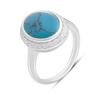 Silver Ring with Turquoise, Cubic Zirconias, Item Weight 4.29 G (60002271)