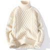 High Quality Men's Turtleneck Pullover Solid Color Knit Sweater Men's Casual Autumn and Winter Warm Knit