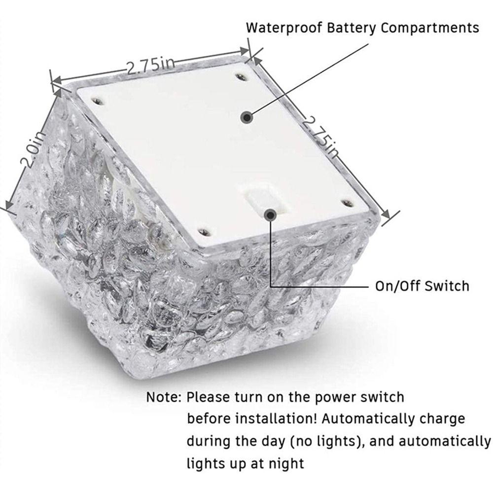 Белый/Теплый белый свет Кирпичные светильники в виде кубиков льда Солнечный ландшафтный светильник для дорожки Наружный