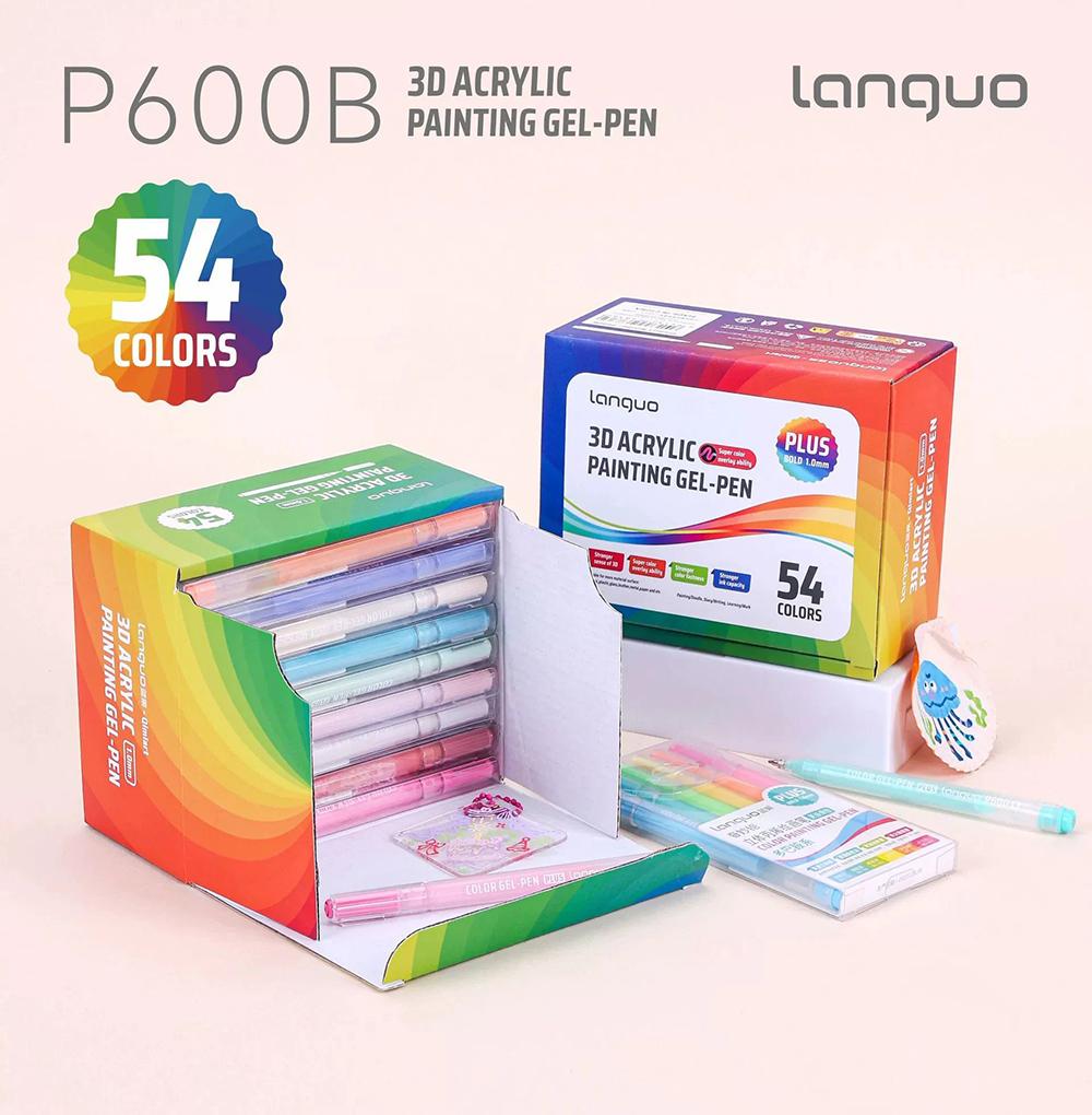 Набор акриловых гелевых ручек Languo с трехмерным эффектом, наконечник 1,0 мм, кавайная канцелярия, цветные ручки для рисования для студентов, художественные принадлежности