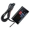 DC 12V 0,28 дюйма Двойной дисплей Светодиодный Цифровой Датчик Температуры Вольтметр Термометр Измеритель Напряжения Тестер Для Автомобиля Мотоцикла