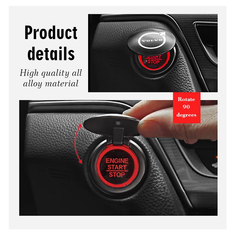 Car One Click Start Button Protective Decoration Accessories For Volvo AWD XC60 S40 XC40 XC90 C30 C70 S60 S80 S90 T6 V40 V50 ari963
