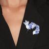 Vivid Fox Shape Brooch Shiny Rhinestones Pin Women Lovely Enamel Animal Party Casual Badge Clothes Accessories
