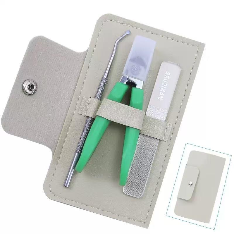 Набор кусачек для вросших ногтей со скошенным лезвием и точечными кусачками с защитой от брызг, для домашнего маникюра