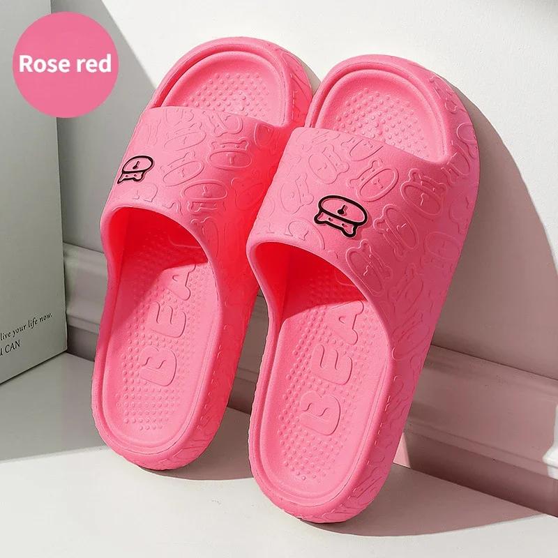 Модные женские тапочки для ванной с героями мультфильмов для мужчин, летние домашние милые медвежонки для женщин, для дома, отеля, нескользящие сандалии унисекс