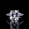 Bright Super Flash Rectangular Ring Elegant Simulation Diamond Ring Exquisite Women'S Wedding Diamond Ring Jewelry
